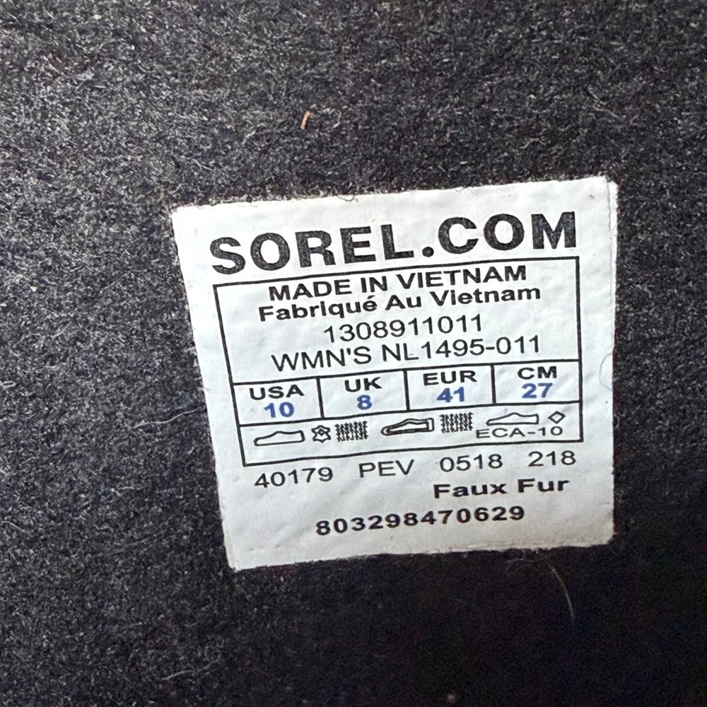 Sorel Winter Carnival Waterproof Boots Black NL1495-011 Womens 10